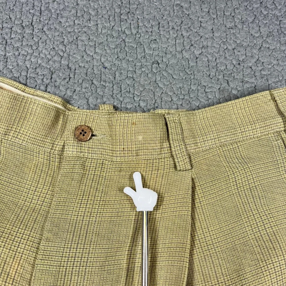 ommy Bahama Pants Mens 36 (32x31) Relaxed‎ Tan Plaid Pleated Tencel Trousers